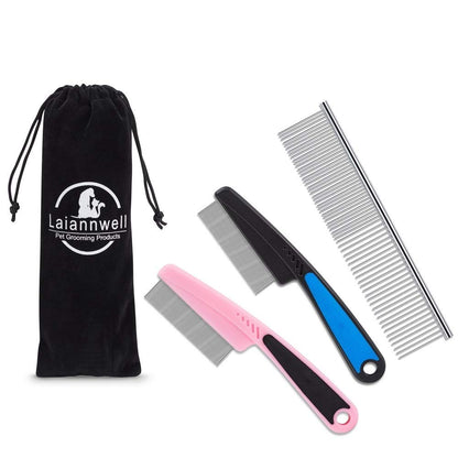 Cat Combs,Pet Comb  Professional Grooming Comb for Dog/Cat/Small Pets(3 Packs)